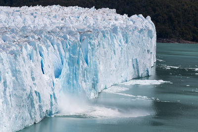 View of frozen sea from landscape