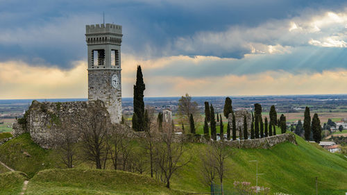 View of historical building against cloudy sky