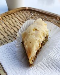 Close-up of bread in plate