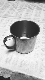 High angle view of coffee on table