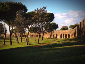 Low angle view of old ruins