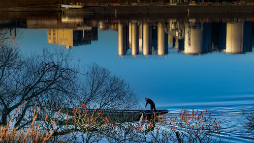 Reflection of trees on lake