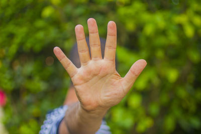 Man showing stop gesture