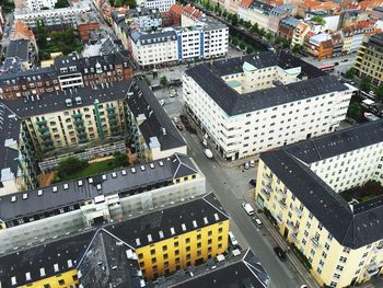 High angle view of city street