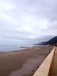 Scenic view of beach against sky