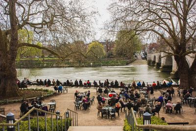 Group of people by the river