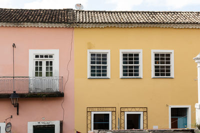 Facade of old houses in pelourinho in the city of salvador, bahia.
