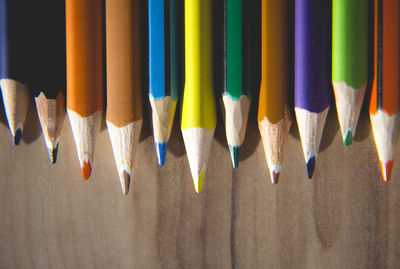 Close-up of colored pencils