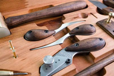 Close-up of craft tools