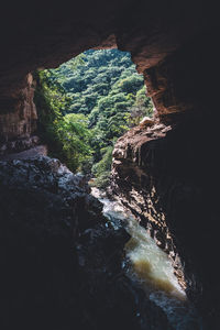 Aerial view of waterfall