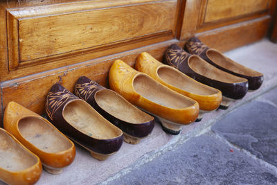View of shoes outside door