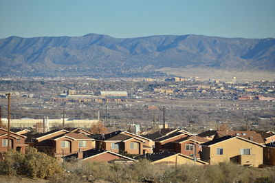 High angle view of residential district