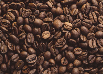 Full frame shot of roasted coffee bean