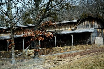 Old built structure with trees in background