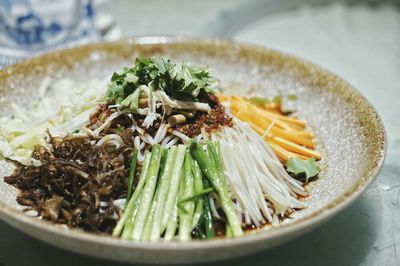 Close-up of noodles in bowl