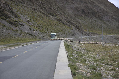 Road leading towards mountain