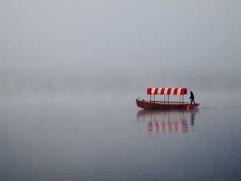 Ship in sea against sky