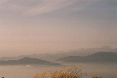 Scenic view of mountains against sky