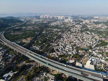 High angle view ofhung shui kiu of hong kong,
