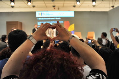 Rear view of people during seminar