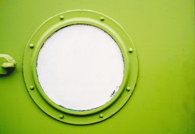 Close-up of ship porthole