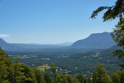 Scenic view of mountains against clear sky