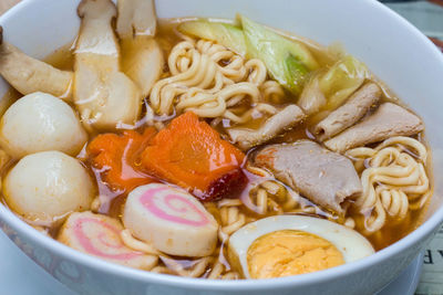 Close-up of meal served in bowl