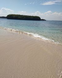 Scenic view of beach against sky