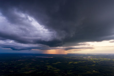 Storm clouds over landscape