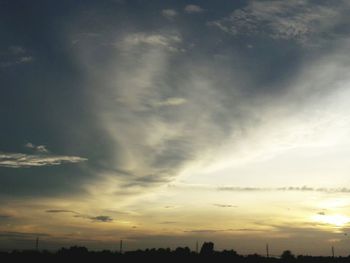 Low angle view of sky during sunset