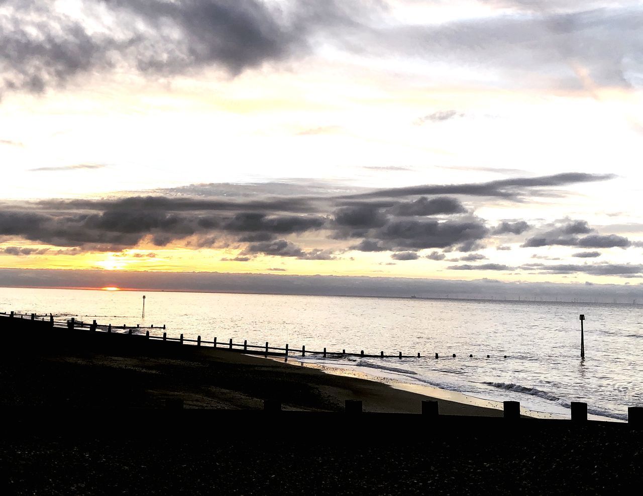 SCENIC VIEW OF BEACH DURING SUNSET