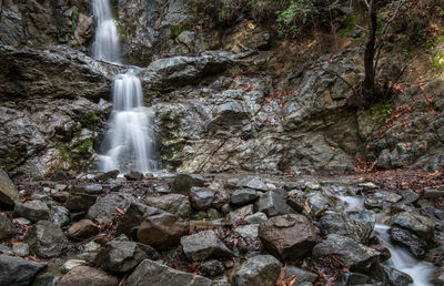 Scenic view of waterfall