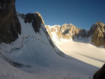 Scenic view of snowcapped mountains