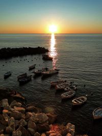 Scenic view of sea during sunset