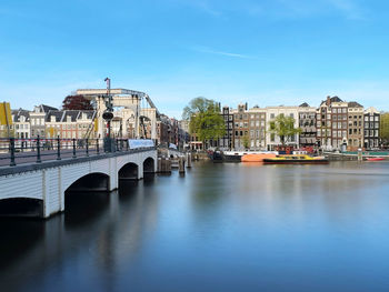 Bridge over river in city
