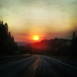 Country road at sunset