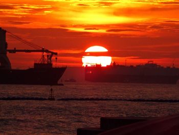 Scenic view of sunset over sea