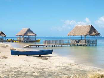 Dugout canoe on a caribbean beach