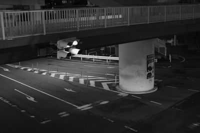 High angle view of man working on street in city