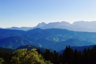 Scenic view of mountains against sky