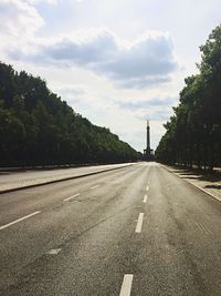 Empty road against sky