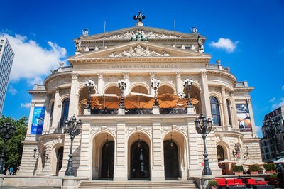 Low angle view of historical building against sky