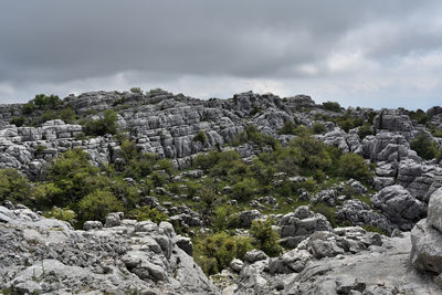 Scenic view of rocky mountains against sky