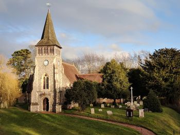 View of cemetery against sky