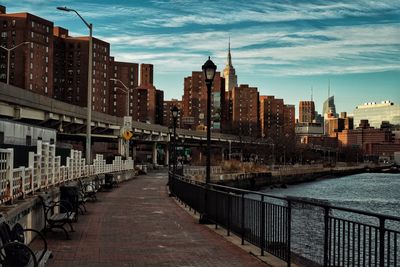 Canal passing through city buildings