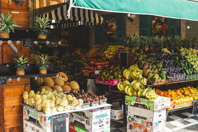 Fruits for sale at market stall