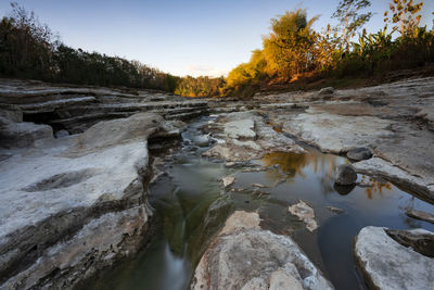 Scenic view of river stream against sky