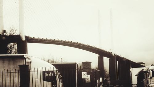 Suspension bridge at dusk