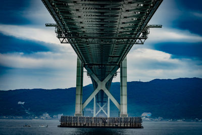 Bridge over sea against sky