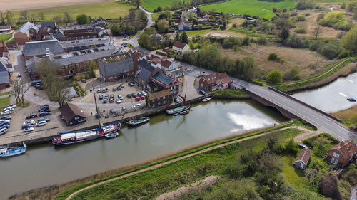 An aerial view of snape maltings in suffolk, uk